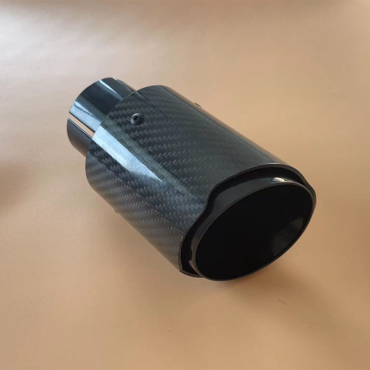 2.5 Inch Car New Gear shape Matte carbon fiber exhaust tips and led exhaust muffler tips from factory