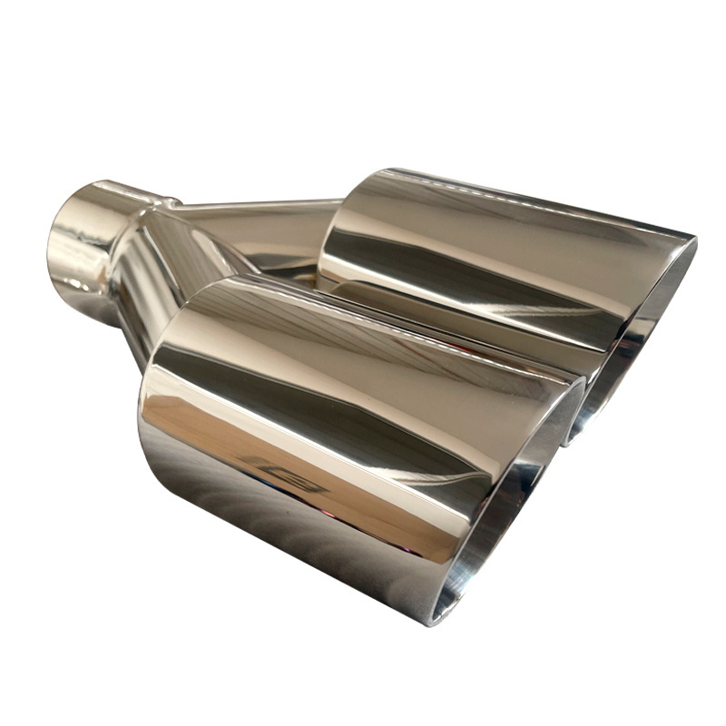 Car Accessories 2.5 inch 3 inch stainless steel Muffler Tips Y-type double outlet straight edge exhaust pipe tips