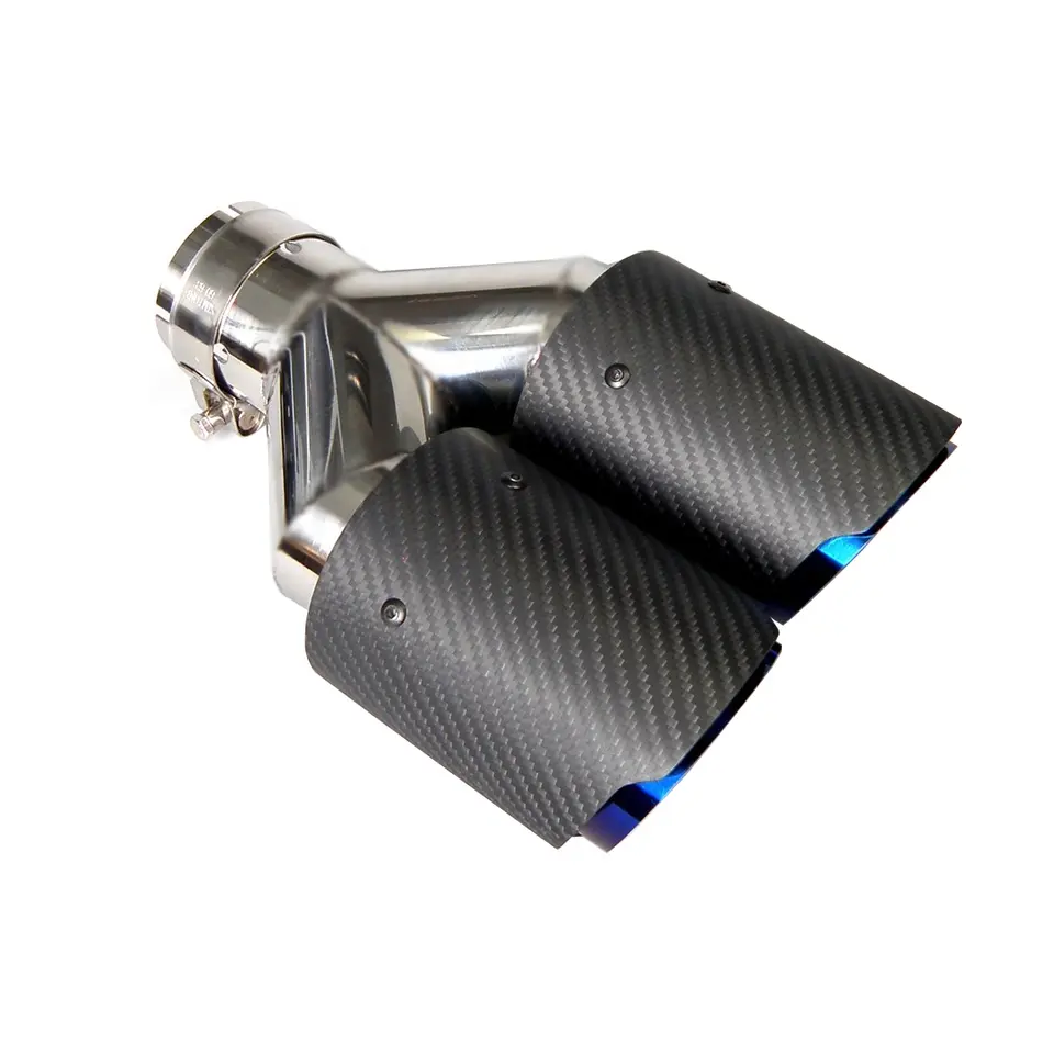 2.5 Inch Car New Gear shape Matte carbon fiber exhaust tips and led exhaust muffler tips from factory