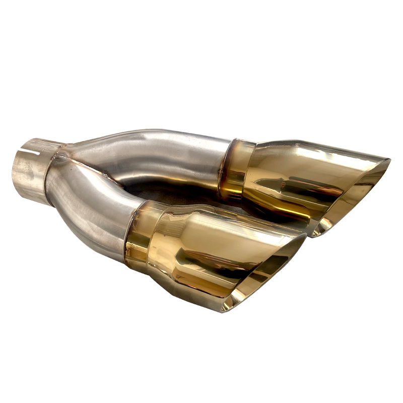 Car Accessories 2.5 inch 3 inch stainless steel Muffler Tips Y-type double outlet straight edge exhaust pipe tips