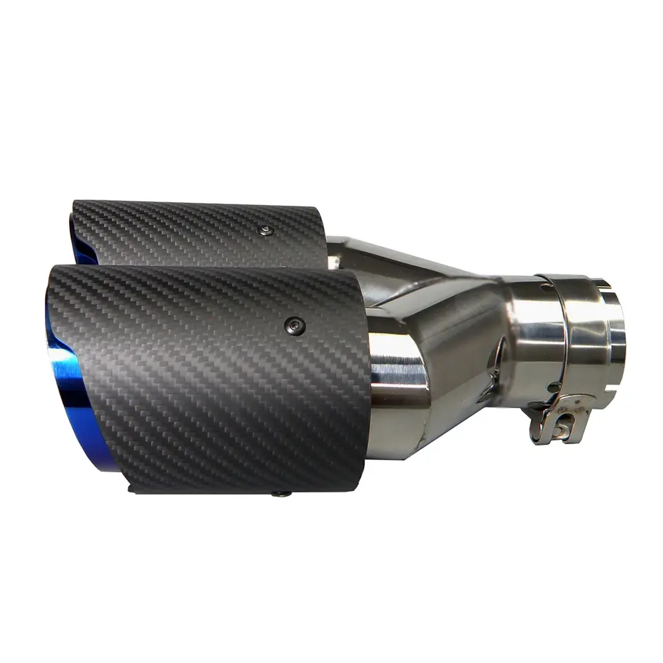 2.5 Inch Car New Gear shape Matte carbon fiber exhaust tips and led exhaust muffler tips from factory