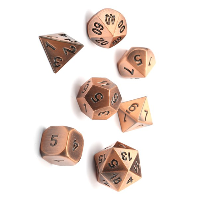 best price Polyhedral Dice Role Playing Board Game Antique Metal Polyhedral Dice