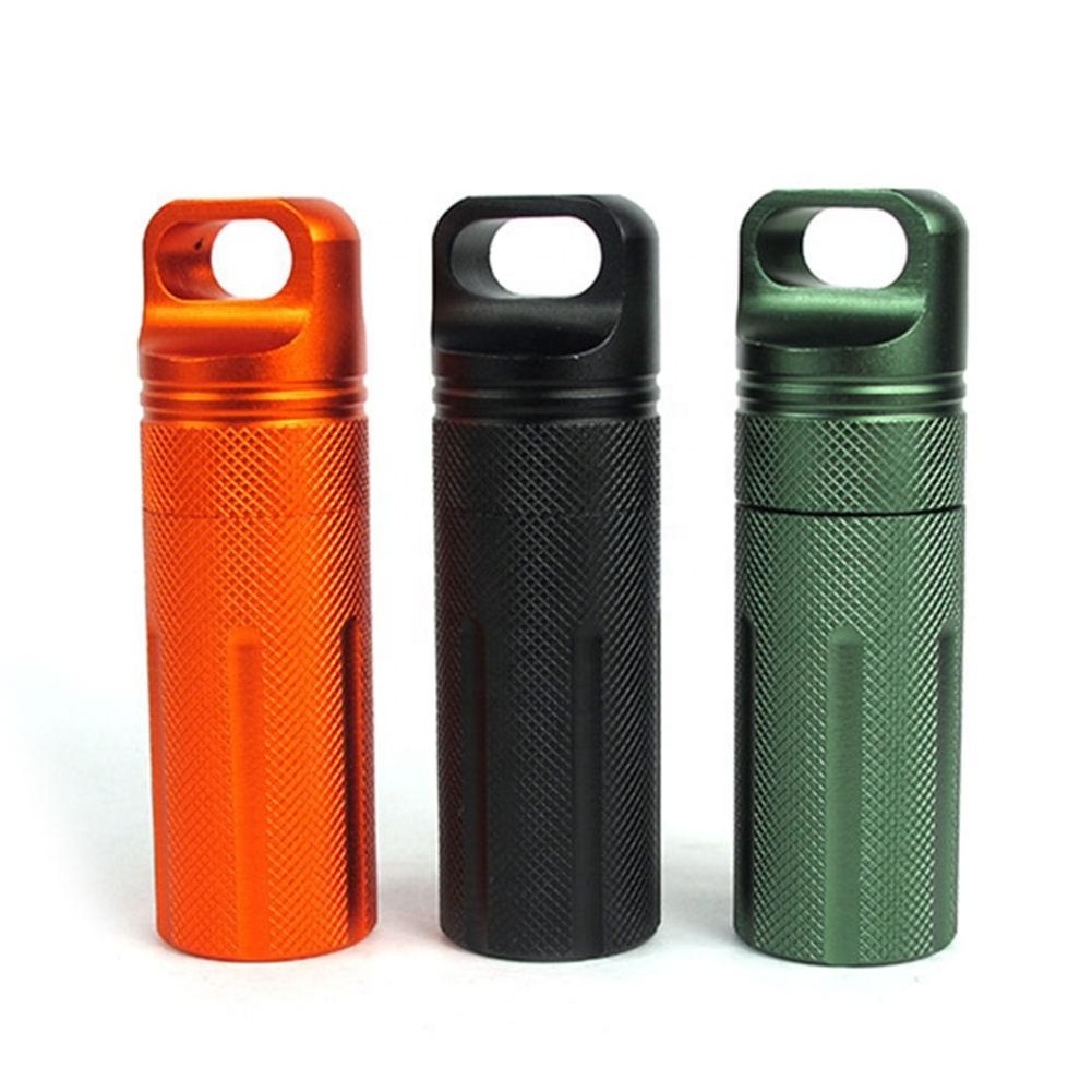 Stainless Steel Pill Organizer Case Container Waterproof Sealed Pill Holder Medicine Bottle for Outdoor Camping Travel