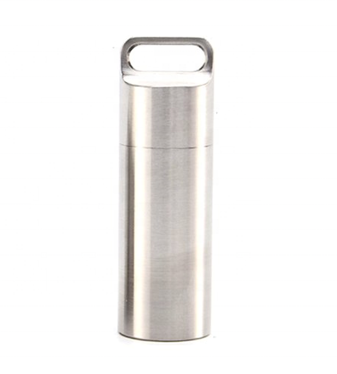 Stainless Steel Pill Organizer Case Container Waterproof Sealed Pill Holder Medicine Bottle for Outdoor Camping Travel