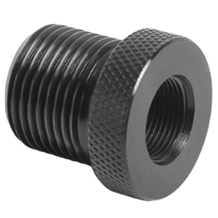 Good quality CNC Machined Black Steel Automotive knurling Oil Filter Screw Adapter factory price