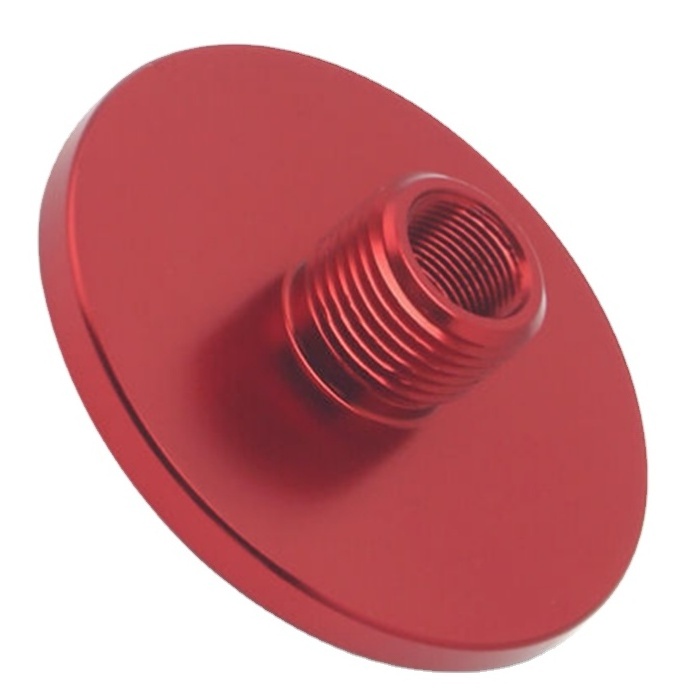 New CNC Machined Red aluminum Universal Car Automotive male female Threaded Oil Filter flange Adapter