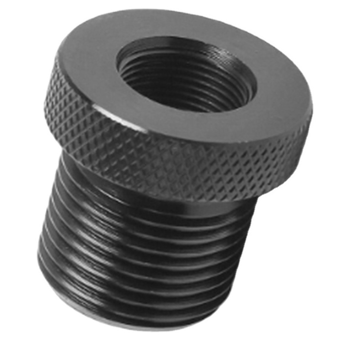 Good quality CNC Machined Black Steel Automotive knurling Oil Filter Screw Adapter factory price