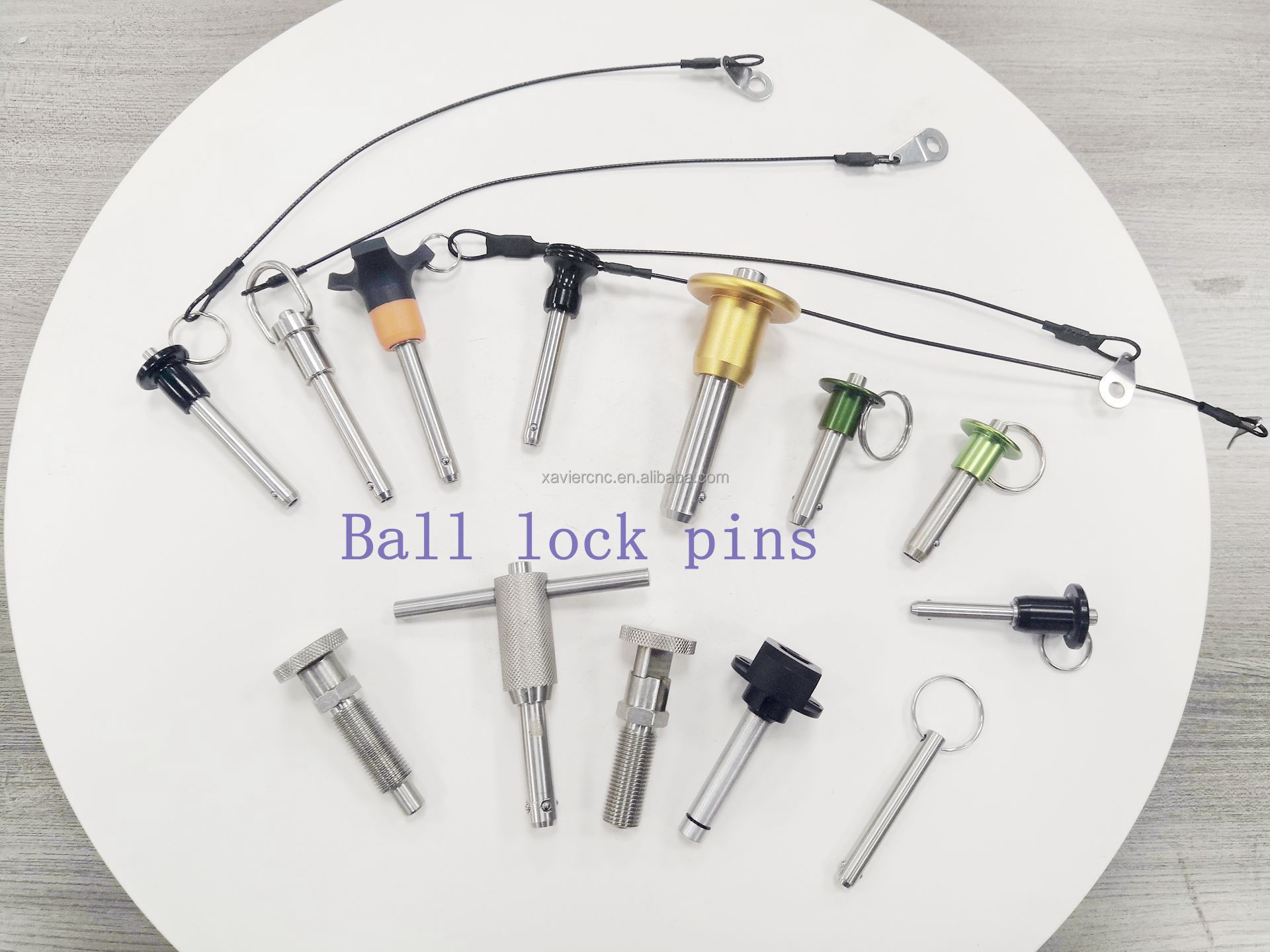 Stainless steel line arrays Button Handle quick release spring loaded self locking safety Ball Lock Pins