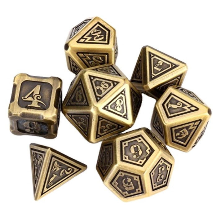 CNC Machined alloy metal polyhedral dice Personality creativity game dice set OEM design