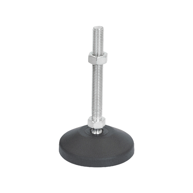 Ball Joint Adjustable Levelling Feet with Plastic Pad, Stainless Steel Bolt