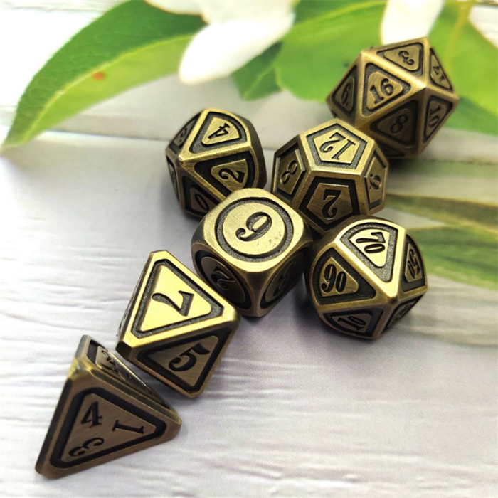 Good quality Antique metal dice Metal RPG Dice role-playing game dice set (7 Piece/set)