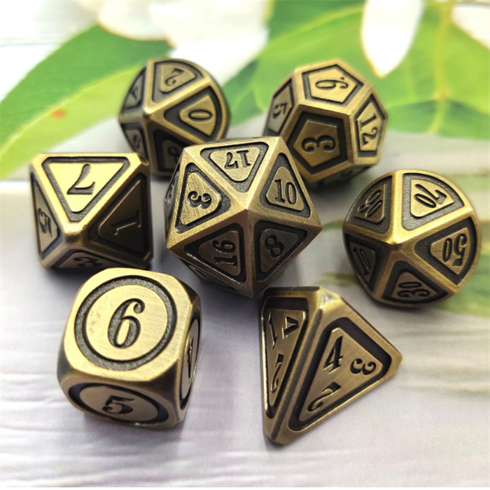 Good quality Antique metal dice Metal RPG Dice role-playing game dice set (7 Piece/set)