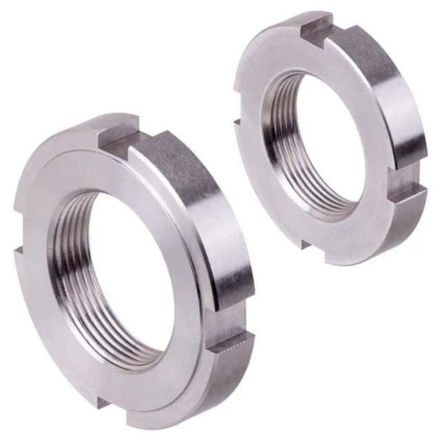 Customized Stainless Steel Grooved Slotted Round Nuts Hardened Lock Nut