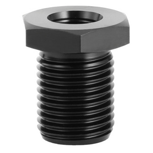 Custom CNC Machined Black steel hollow hex male female Threaded Oil Filter Adapter for Automotive