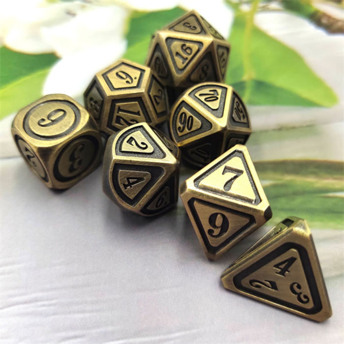 Good quality Antique metal dice Metal RPG Dice role-playing game dice set (7 Piece/set)