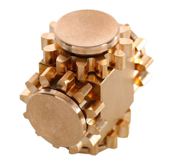 Hot Cheap Brass metal Release Pressure square fidget gyro four gear linkage Hand Spinner