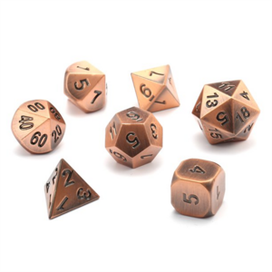 best price Polyhedral Dice Role Playing Board Game Antique Metal Polyhedral Dice