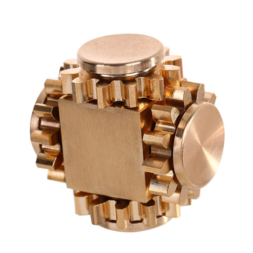 Hot Cheap Brass metal Release Pressure square fidget gyro four gear linkage Hand Spinner