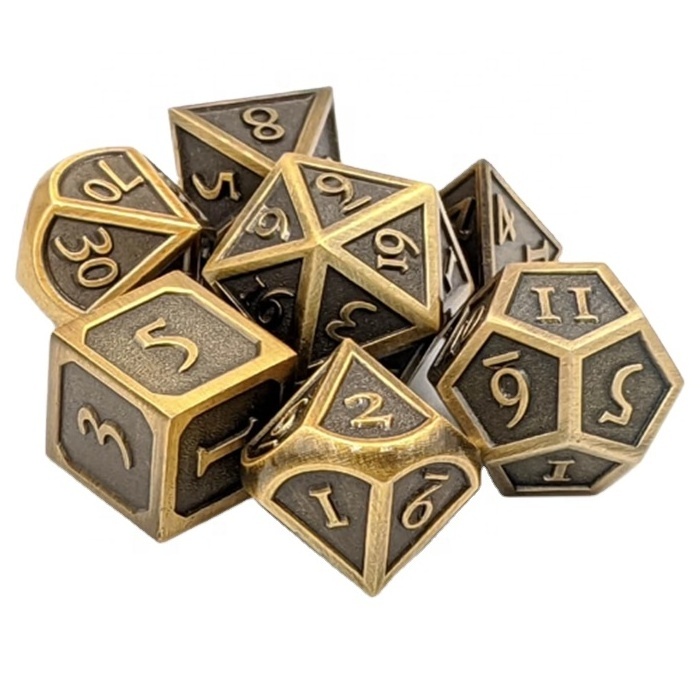 CNC Machined alloy metal polyhedral dice Personality creativity game dice set OEM design