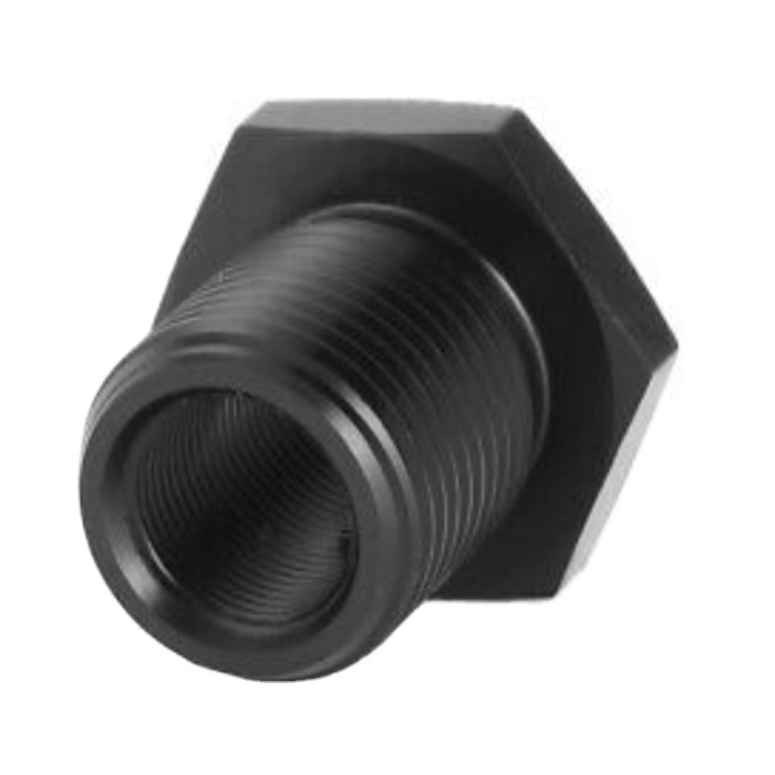 Custom CNC Machined Black steel hollow hex male female Threaded Oil Filter Adapter for Automotive