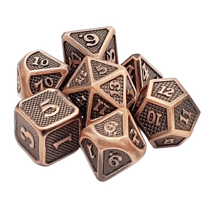 CNC Machined alloy metal polyhedral dice Personality creativity game dice set OEM design