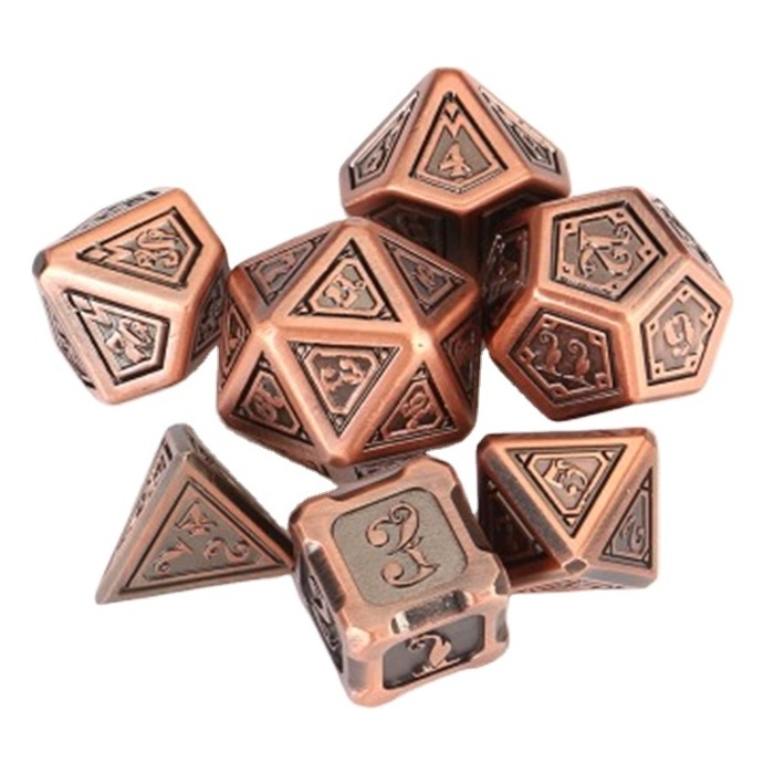 CNC Machined alloy metal polyhedral dice Personality creativity game dice set OEM design