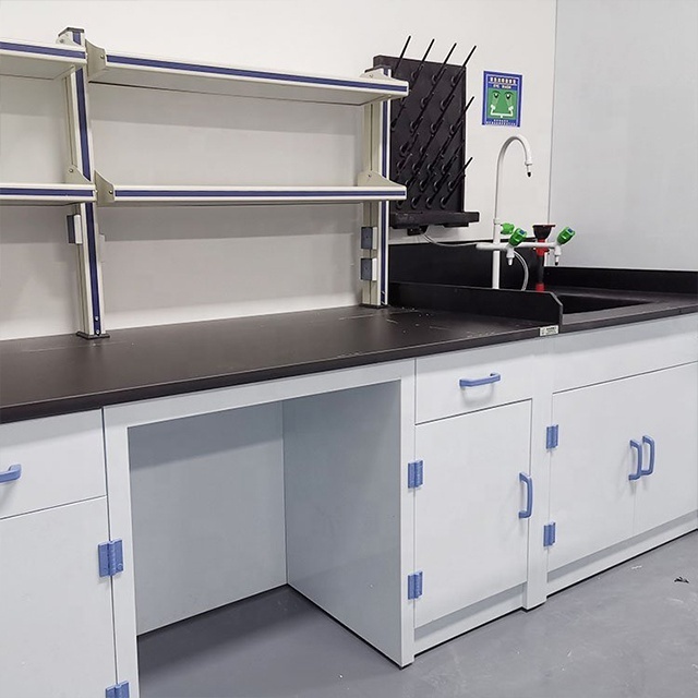 Acid resistant laboratory chemical island pp lab work bench for school