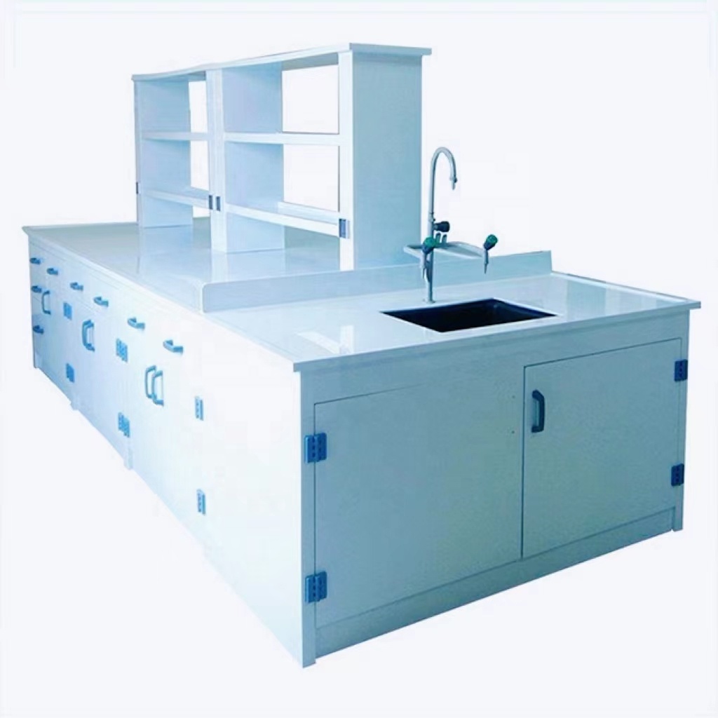 Acid resistant laboratory chemical island pp lab work bench for school