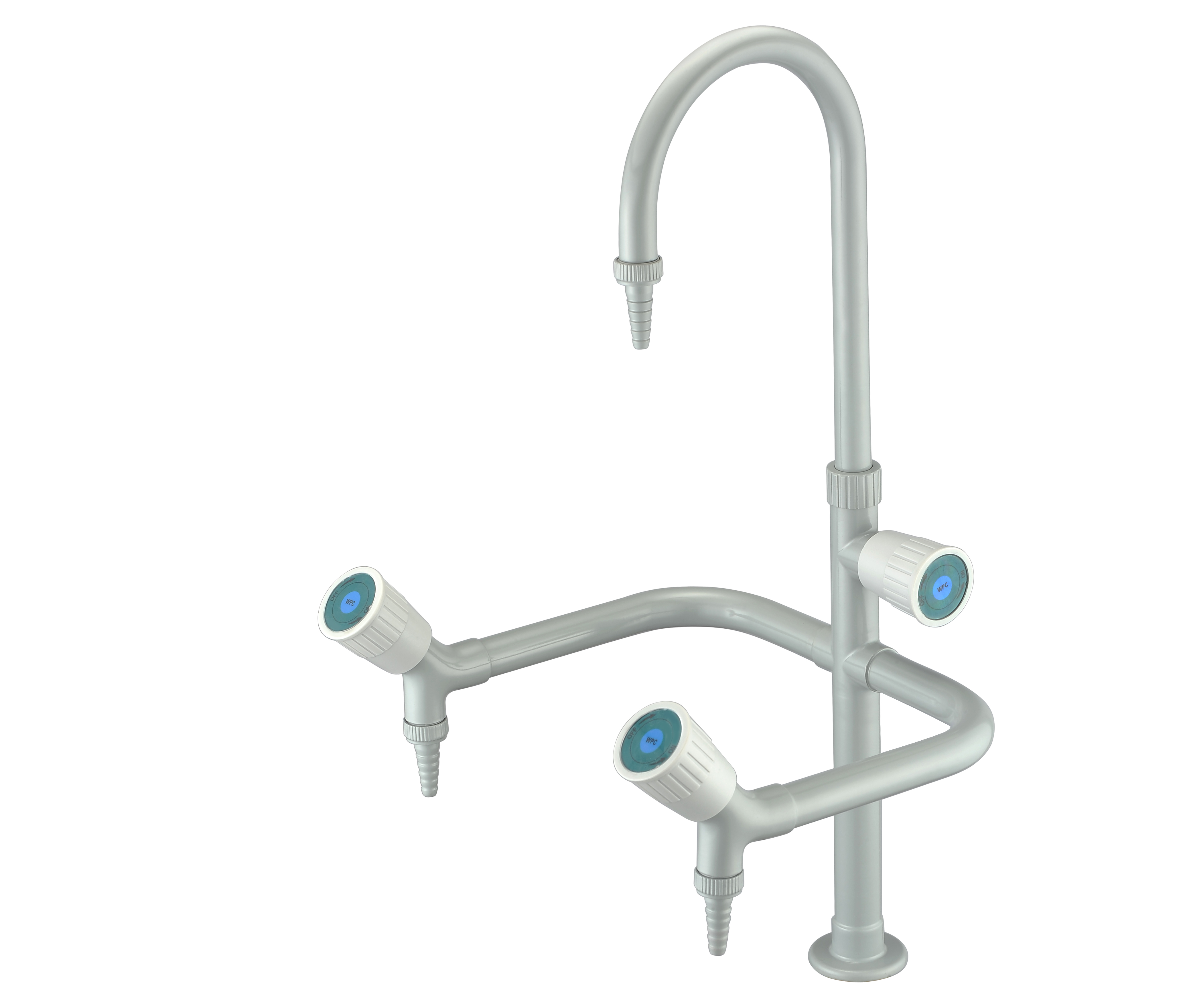 Triple 3 way outlet lab faucet water tap brass hot and cold lab gooseneck sink assay faucet