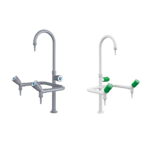 Triple 3 way outlet lab faucet water tap brass hot and cold lab gooseneck sink assay faucet