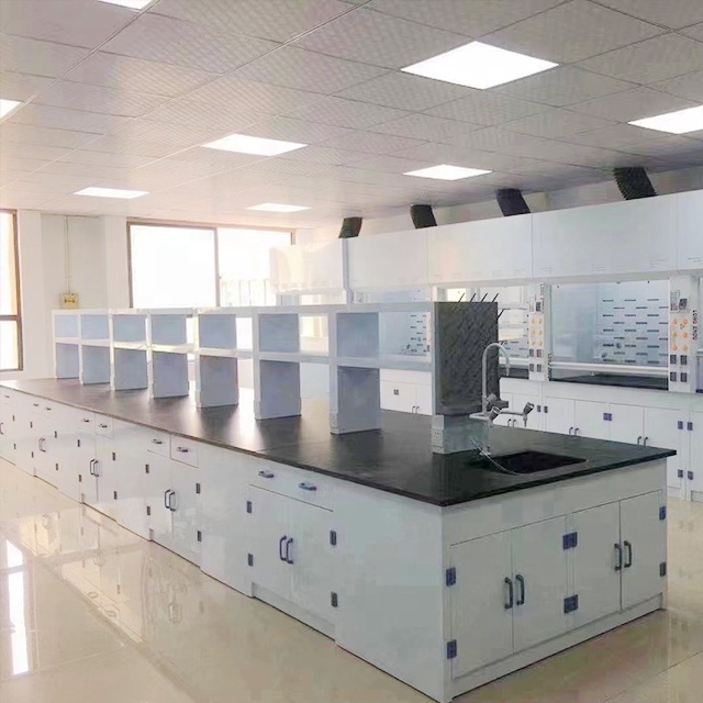 Acid resistant laboratory chemical island pp lab work bench for school