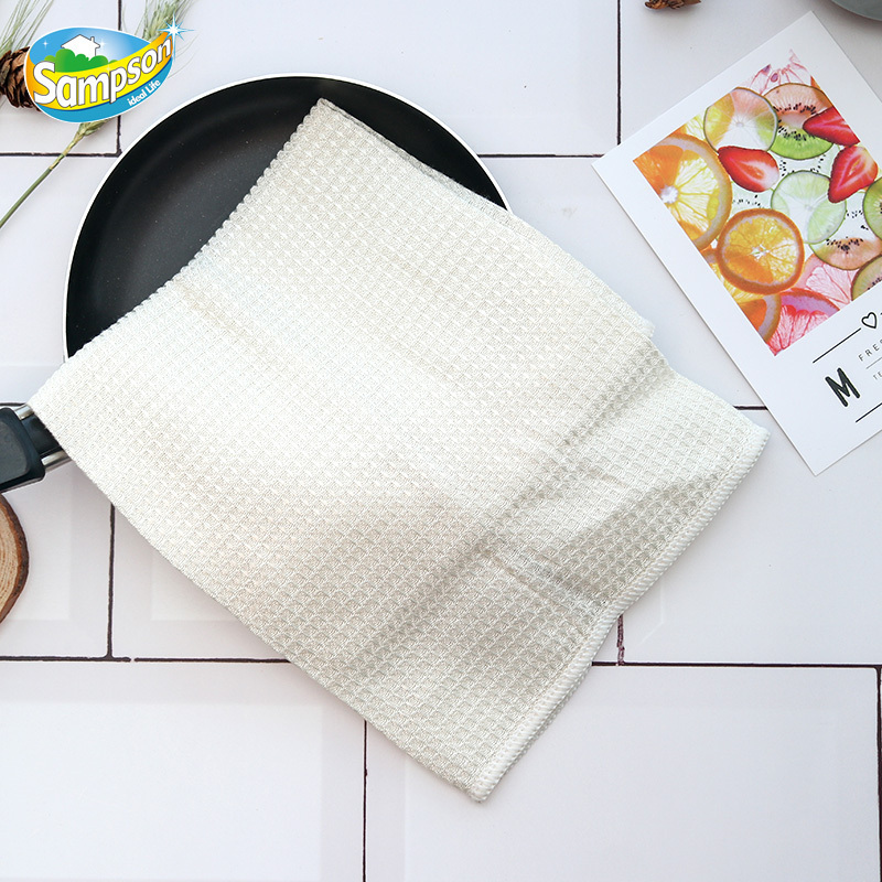 Multi-Use Reusable Kitchen Disposable Bamboo Fiber Cleaning Dish Cloths with Strong Oil Absorption Washable Reusable Towel