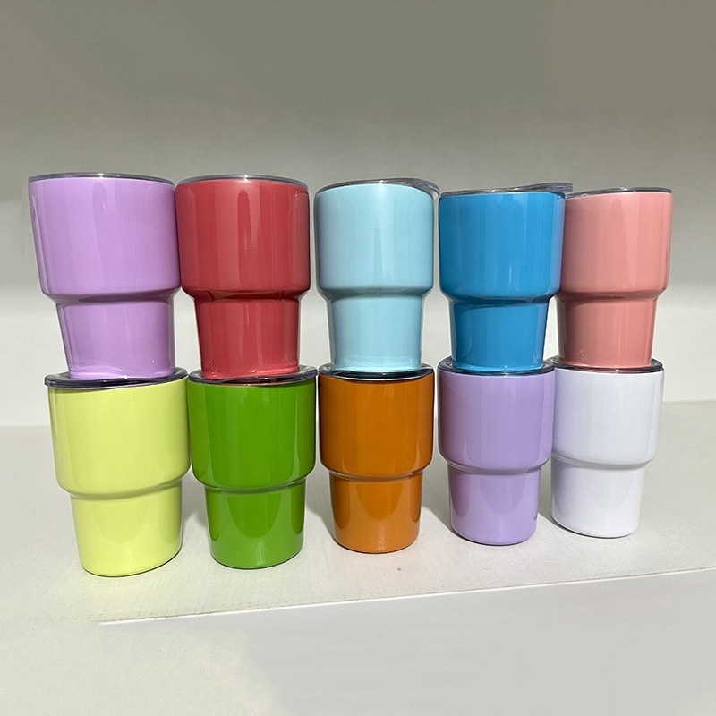 2023 wholesale blank sublimation 3oz shot glass tumbler double wall stainless steel tumbler 3 oz mini tumbler shot glass