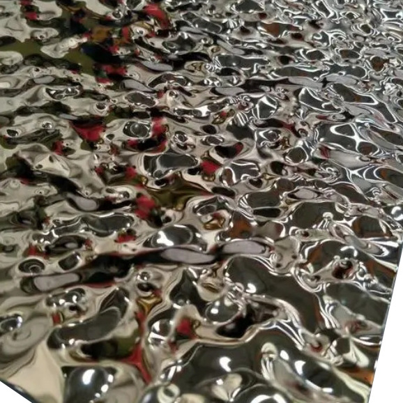 High-end fashion decorative ceiling material Advanced sense water ripple 301 304 316 stainless steel sheet/plate