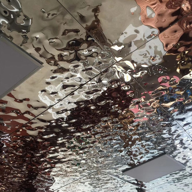 High-end fashion decorative ceiling material Advanced sense water ripple 301 304 316 stainless steel sheet/plate