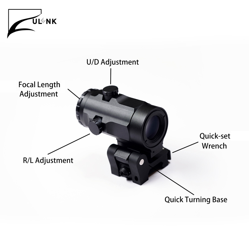 Ulink 3X Magnifier Sight Scope with Switch to Side Quick Detachable QD Mount Apply Red Dot Sight