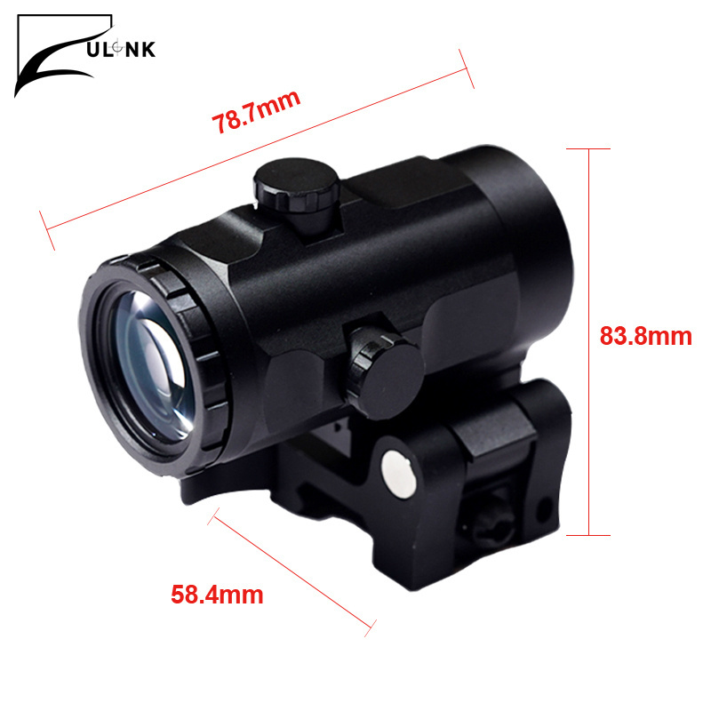 Ulink 3X Magnifier Sight Scope with Switch to Side Quick Detachable QD Mount Apply Red Dot Sight