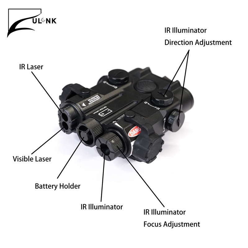 Ulink L-3in1 tactical adjustable visible and infrared targeting laser with infrared illumination