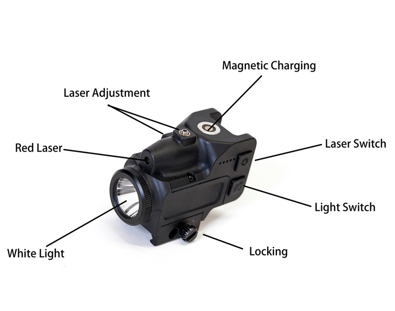 Ulink 34R rechargeable Tactical LED Flashlight with 650nm red Laser Sight Combo Mounted