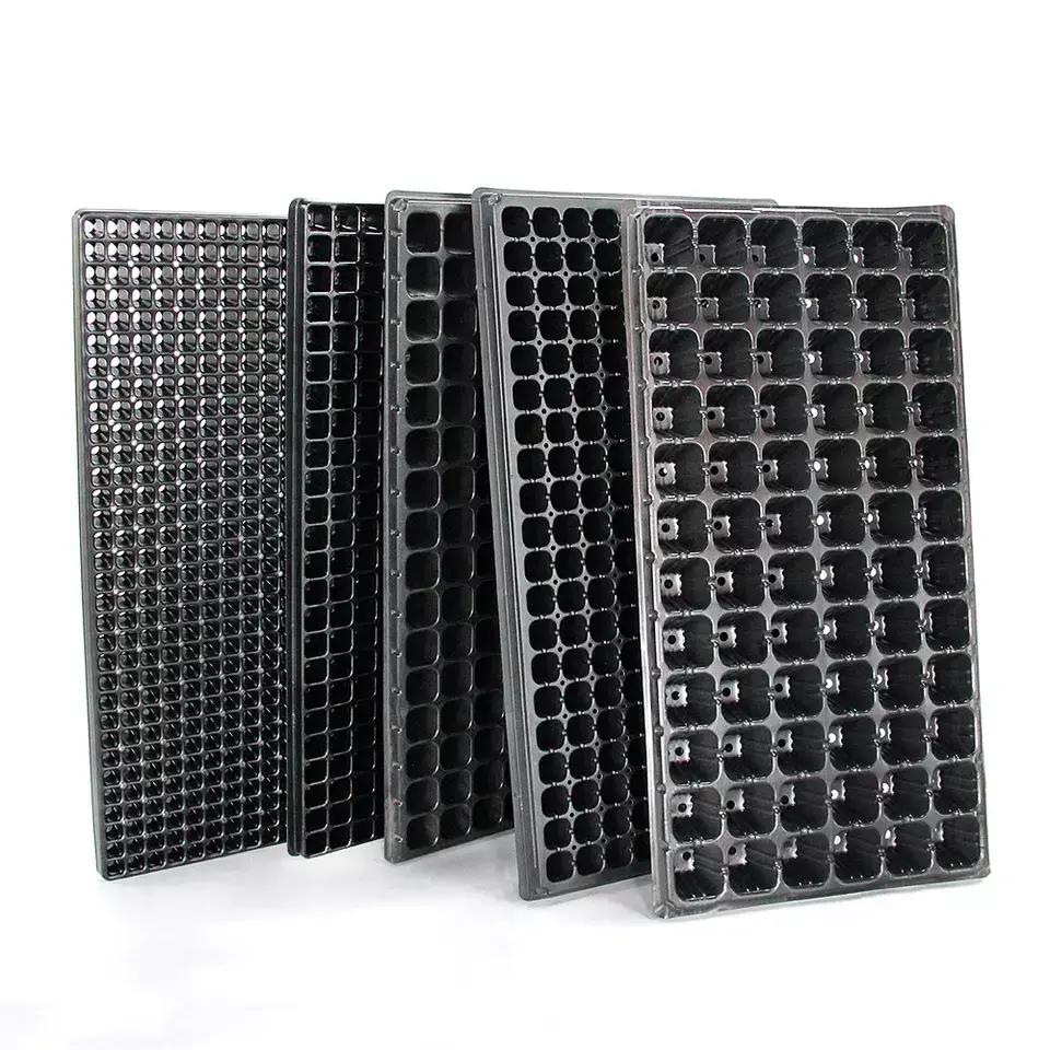 Wholesale durable 18-512 cell seed start growing germination tray plastic nursery plant tray