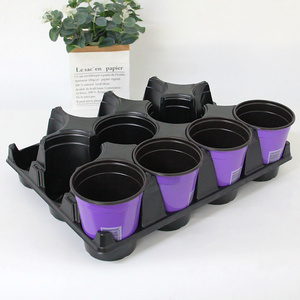 Hot Sale Black Plastic 12 Holes Square Pot Carry Tray