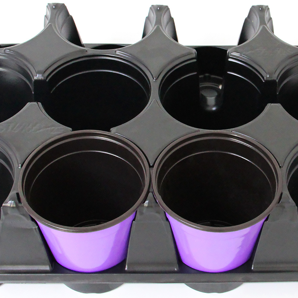 Hot Sale Black Plastic 12 Holes Square Pot Carry Tray