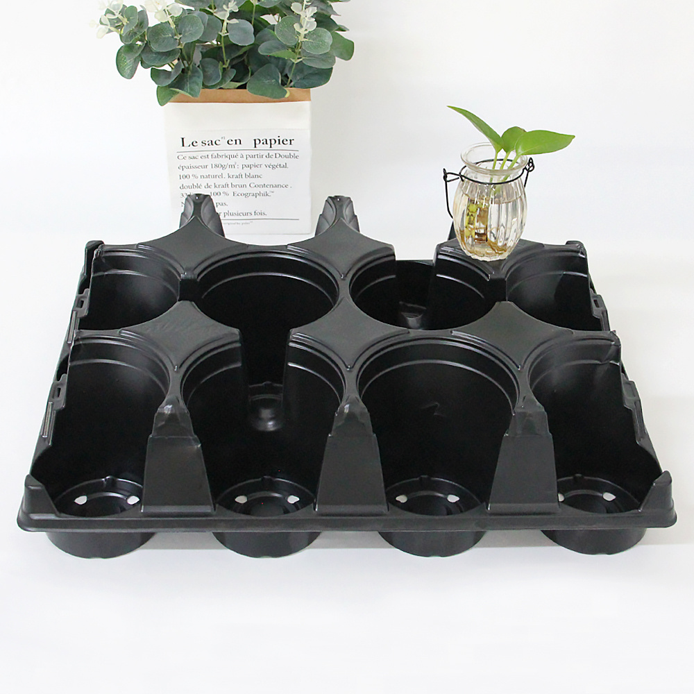 Hot Sale Black Plastic 12 Holes Square Pot Carry Tray