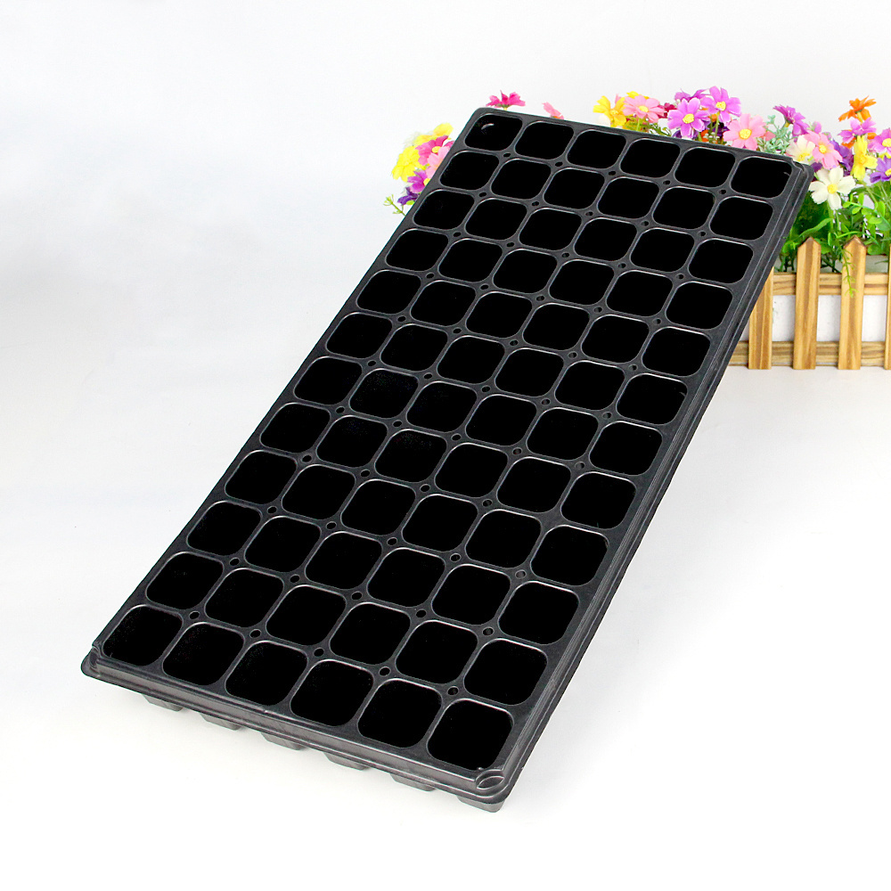 72 Cell Plug Seed Start Grow Germination Tray Black Plastic Plant Propagation Nursery Seedlings Tray