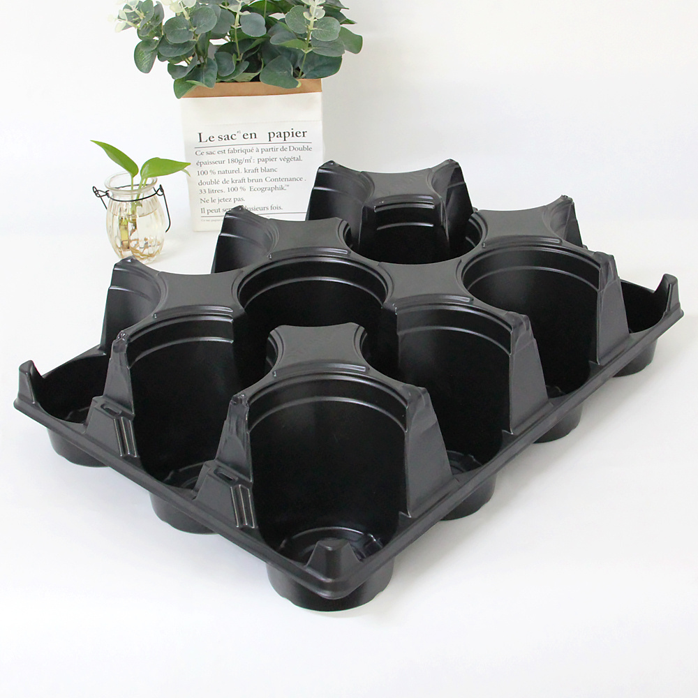 Hot Sale Black Plastic 12 Holes Square Pot Carry Tray