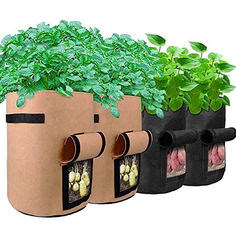 Nursery Garden Aeration Fabric Grow Bags 3 5 7 10 15 20 25 30 Gallon Grow Pots Felt Plant Flower Pots