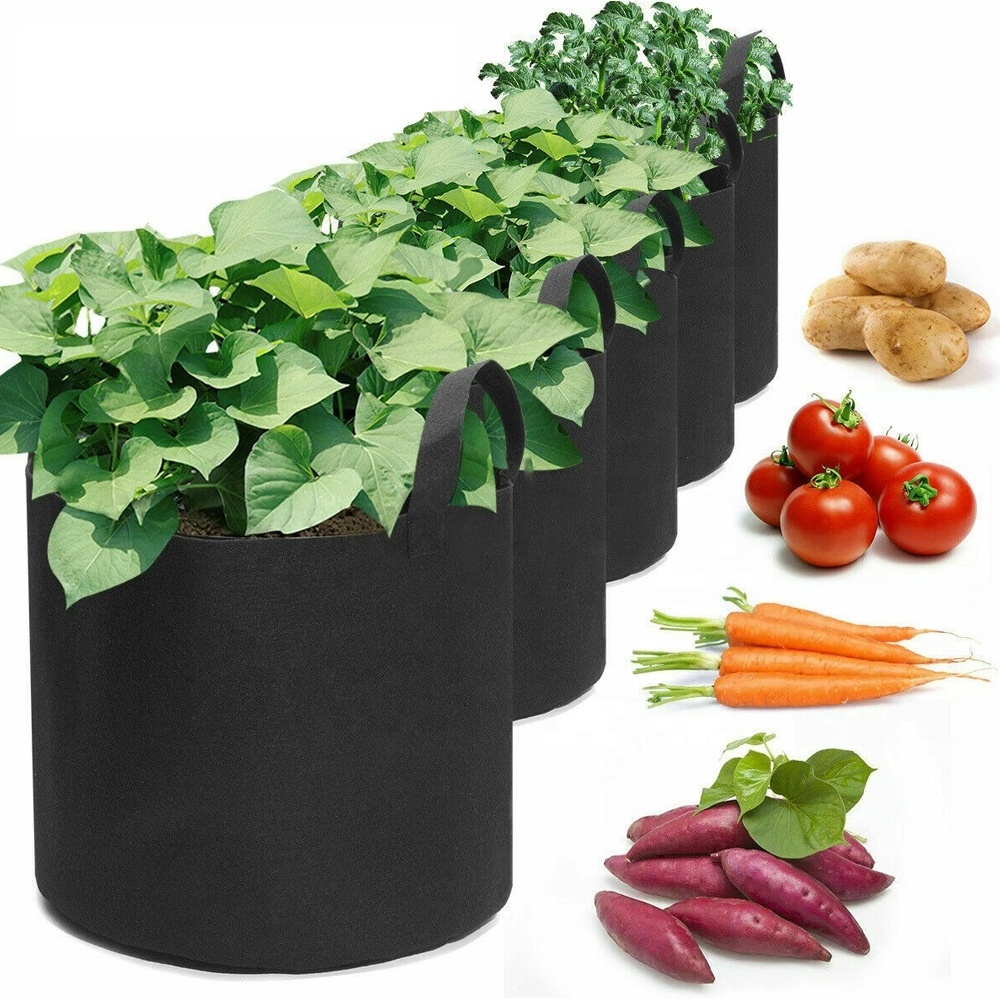 3 5 7 10 15 20 25 30 100 Gallon Non Woven Planter Grow Bags Aeration Fabric Pots Garden Potato Felt Grow Bags