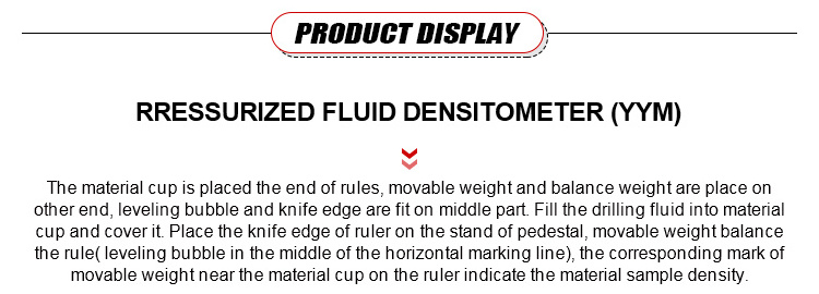 API Standard Metal Pressurized Density Metal Density Meter Scale Cement Slurry Pressure Densimeter