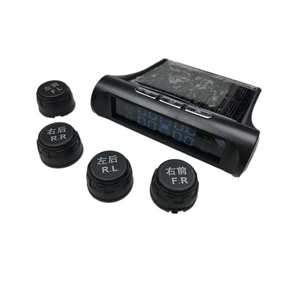 External tire pressure monitor, automotive wireless solar tire pressure monitoring system.