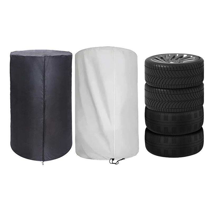 Universal oxford cloth 4 tire stacked sun shield, winter car tire storage bag, outdoor tire waterproof cover